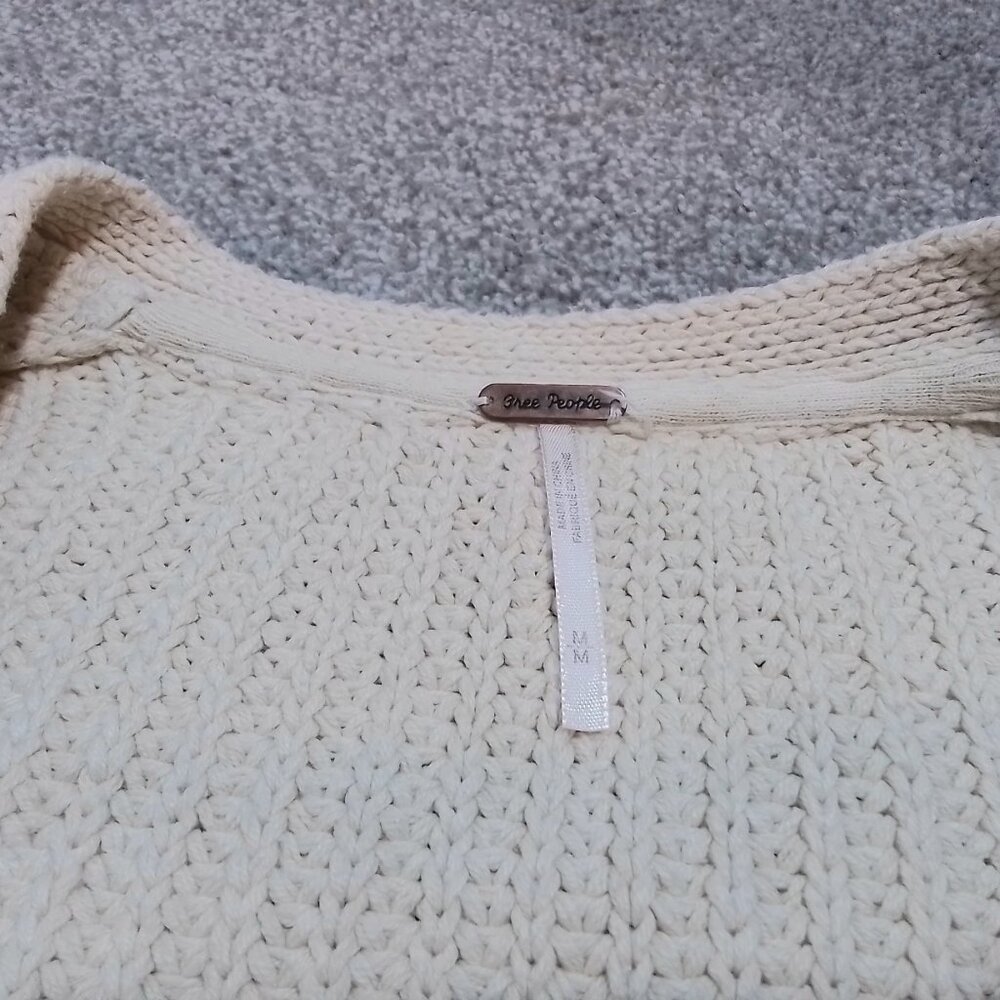 Free People Dare to Dream Cardigan Sweater Oversized Longline Cream M - Picture 7 of 7